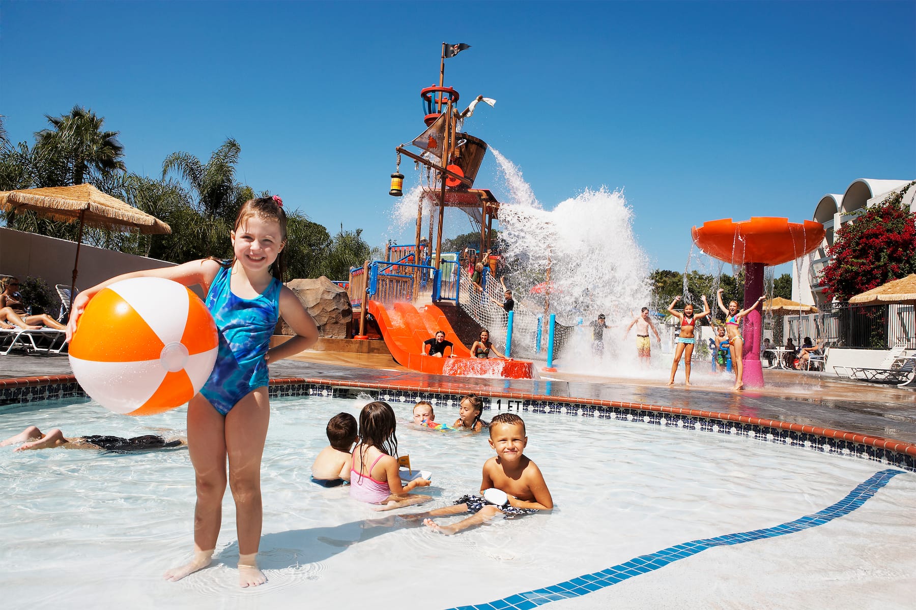 Exterior Day Image of Howard Johnson by Wyndham Anaheim Hotel & Water Playground hotel in Anaheim, California